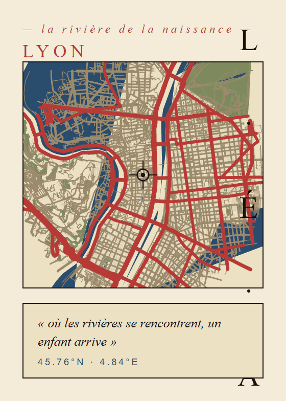 Poster de naissance personnalisé style Ukiyo-e — thème carte (aperçu)